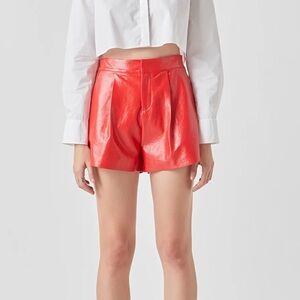 Grey Lab HIGH-WAISTED FAUX LEATHER SHORTS